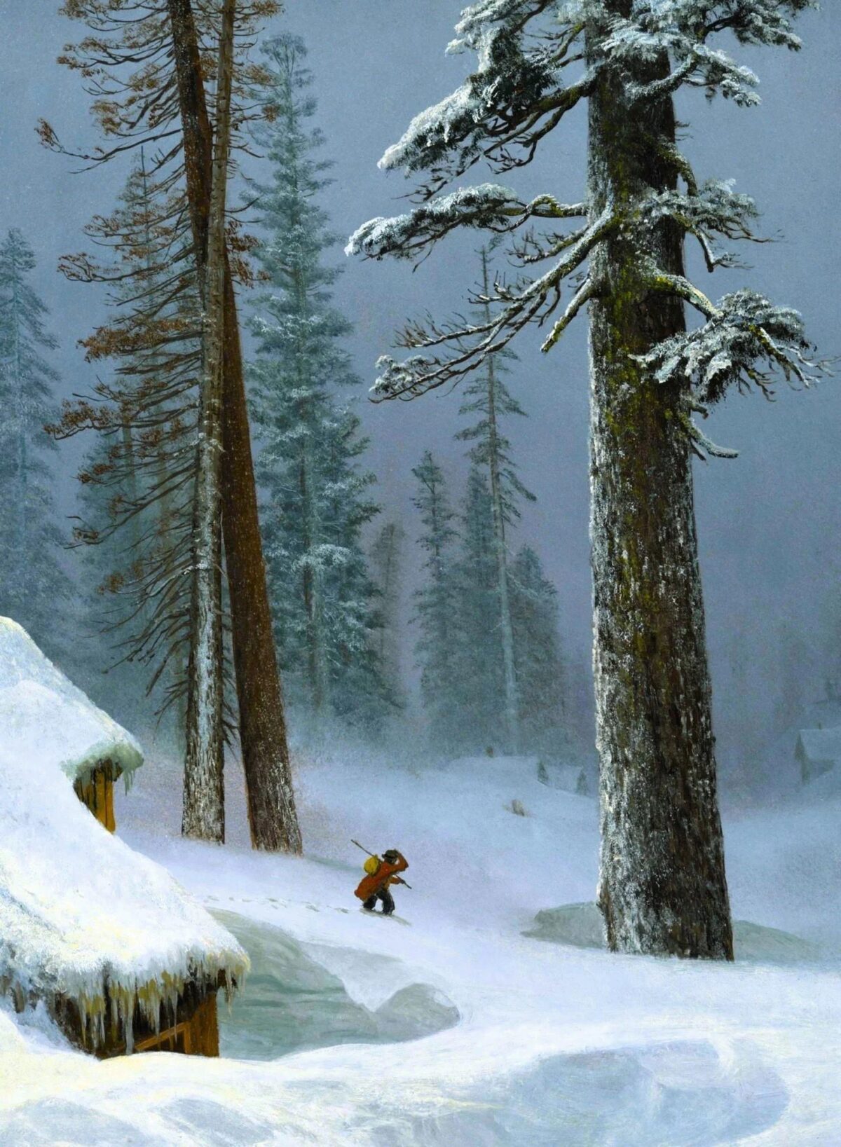 Man and big tree bierstadt