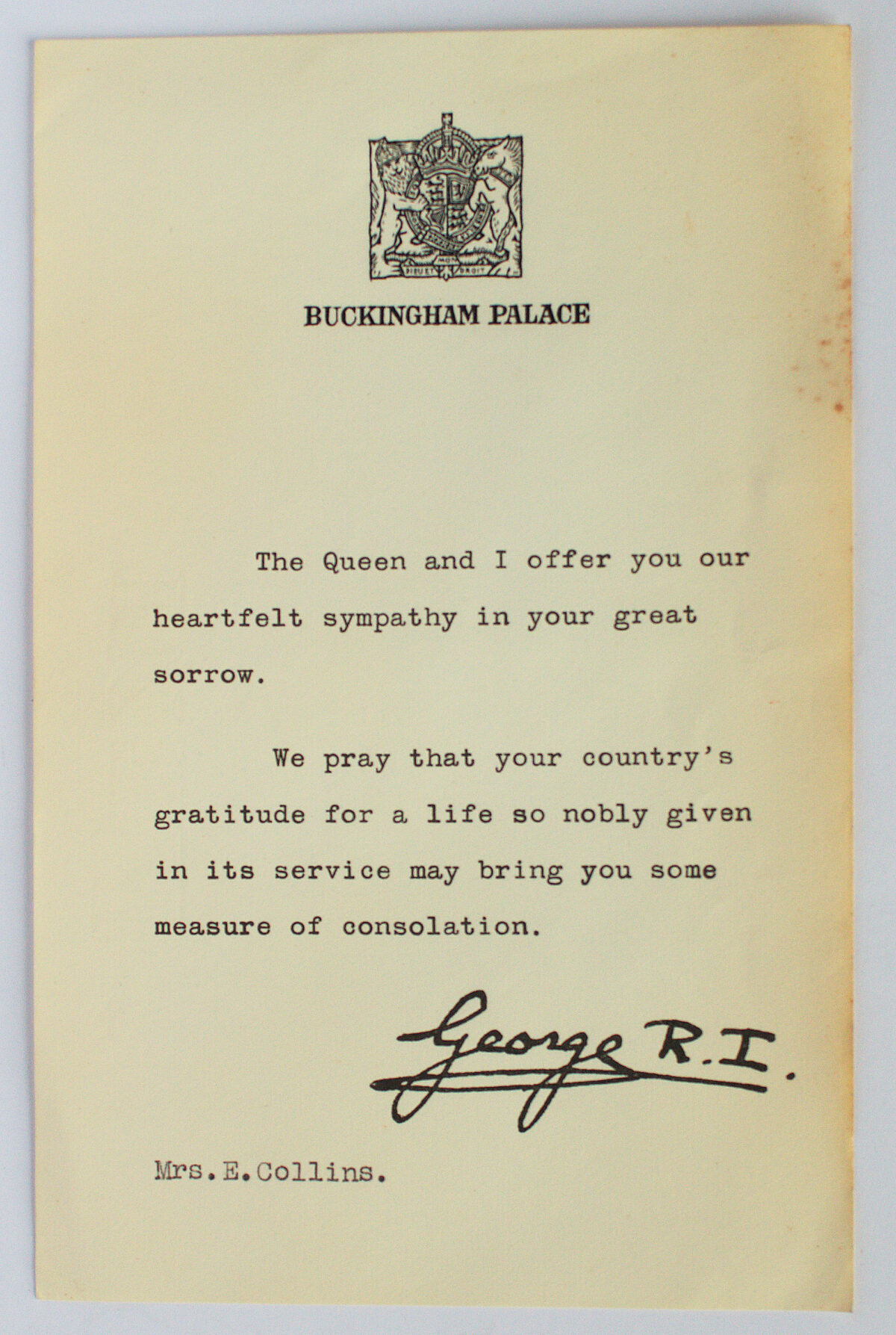 Letter from Crown tif