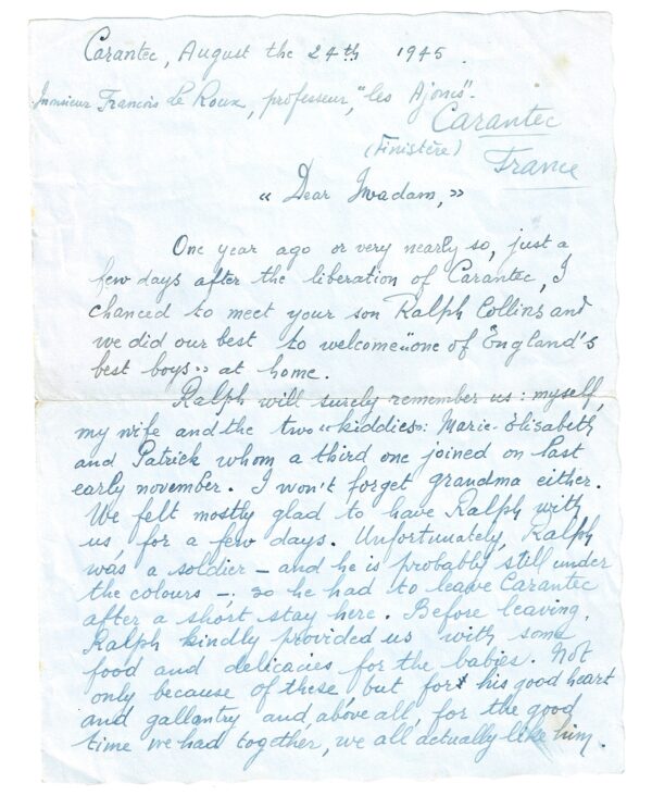 Carantec letter p1